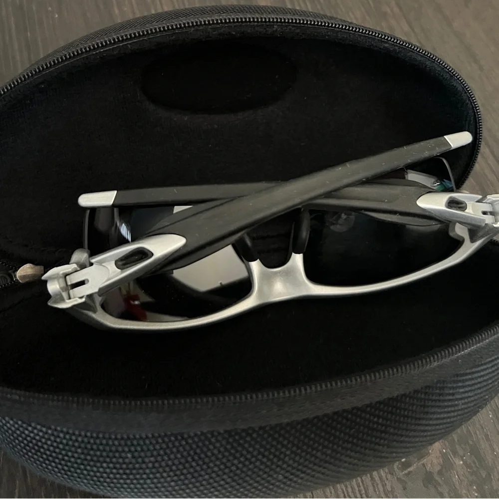 Oakley Silver and Black Sport Glasses